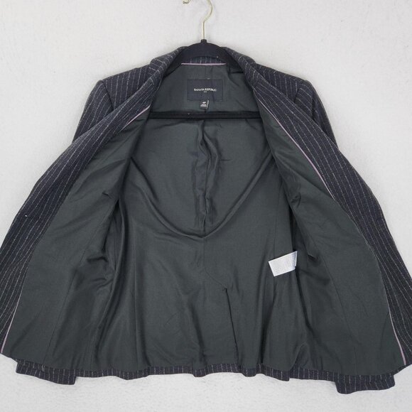 Banana Republic Jacket Womens 4P Gray Pinstripe Single Button Blazer Career - Picture 7 of 11